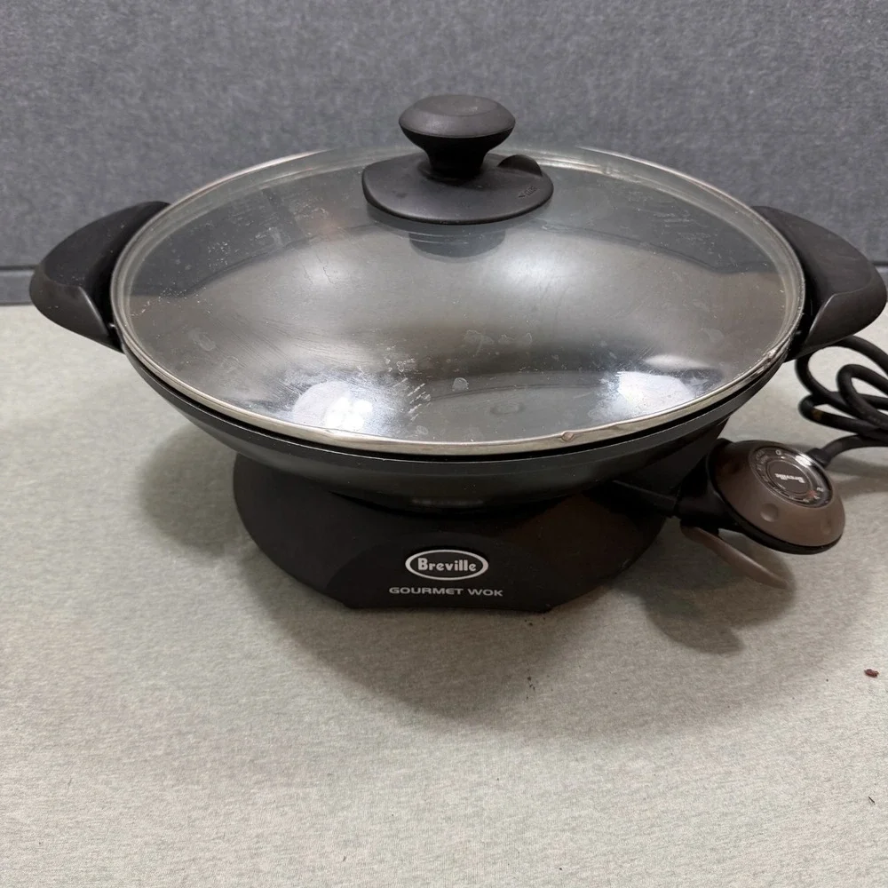 Breville Gourmet Wok EW30XL 6-Quart Black Electric Non-Stick Stir Fry Pan 1500W